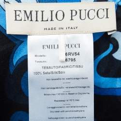 Emilio Pucci Blue Printed Silk Flared Maxi Skirt S
