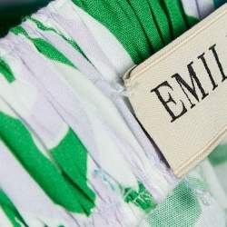 Pre Owned Emilio Pucci Green Printed Cotton Maxi Skirt M