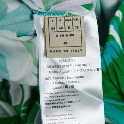Pre Owned Emilio Pucci Green Printed Cotton Maxi Skirt M