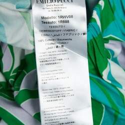 Pre Owned Emilio Pucci Green Printed Cotton Maxi Skirt M