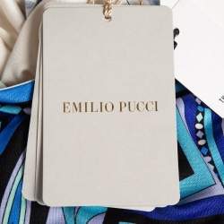 Pre Owned Emilio Pucci Blue Printed Jersey Silk Short Dress M