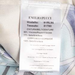 Pre Owned Emilio Pucci Blue Printed Jersey Silk Short Dress M