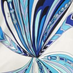Pre Owned Emilio Pucci Blue Printed Jersey Silk Short Dress M