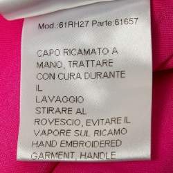 Emilio Pucci Bright Pink Silk Embellished Sleeveless Maxi Dress S