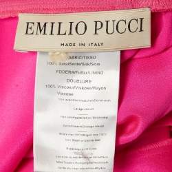 Emilio Pucci Bright Pink Silk Embellished Sleeveless Maxi Dress S