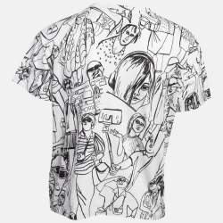 Pre Owned Emilio Pucci White Turisti Fiorentini Print Cotton T-Shirt S