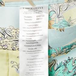 Emilio Pucci Multicolor Printed Satin Lace Trim Trousers S