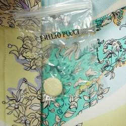 Emilio Pucci Multicolor Printed Satin Lace Trim Trousers S