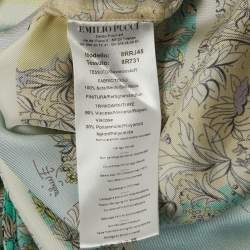 Pre Owned Emilio Pucci Multicolor Floral Print Silk Lace Trim Shirt S