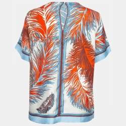 Emilio Pucci Multicolor Tropical Print Silk Top S