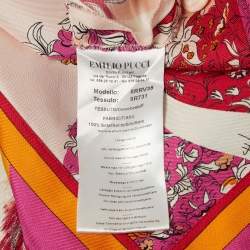 Emilio Pucci Multicolor Silk Asymmetric Fringed Midi Skirt S