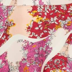 Emilio Pucci Multicolor Silk Asymmetric Fringed Midi Skirt S