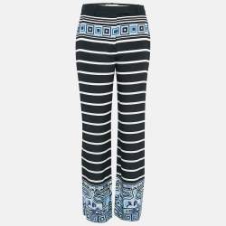 Emilio Pucci Multicolor Printed Silk Wide Leg Pants M