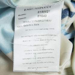 Emilio Pucci Multicolor/Blue Printed Silk Jersey Top L