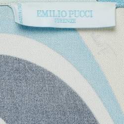 Emilio Pucci Multicolor/Blue Printed Silk Jersey Top L
