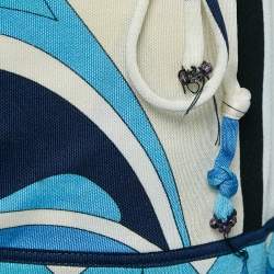 Emilio Pucci Multicolor/Blue Printed Silk Jersey Top L