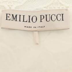 Emilio Pucci Cream Lace One Shoulder Dress M