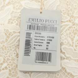 Emilio Pucci Cream Lace One Shoulder Dress M
