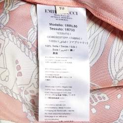 Pre Owned Emilio Pucci Peach/Pink Floral Print Silk Kaftan One Size