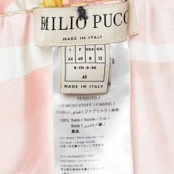 Emilio Pucci Pink/Yellow Albizia Print Silk Sarong M