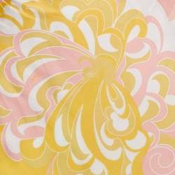 Emilio Pucci Pink/Yellow Albizia Print Silk Sarong M