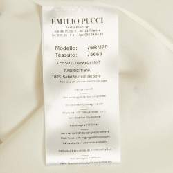 Pre Owned Emilio Pucci Floral Embroidered Silk Long Sleeve Blouse M