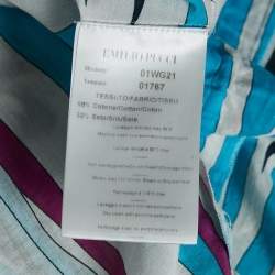 Emilio Pucci Blue/White Printed Cotton Voile Tunic M