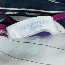 Emilio Pucci Blue/White Printed Cotton Voile Tunic M