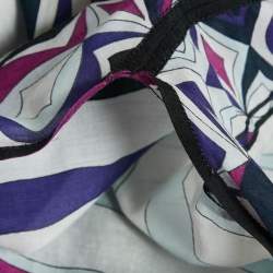 Emilio Pucci Blue/White Printed Cotton Voile Tunic M