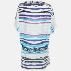 Emilio Pucci Blue/White Printed Cotton Voile Tunic M