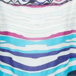 Emilio Pucci Blue/White Printed Cotton Voile Tunic M