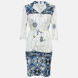 Emilio Pucci Printed Silk Jersey Button Front Short Dress S