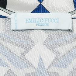 Emilio Pucci Printed Silk Jersey Button Front Short Dress S