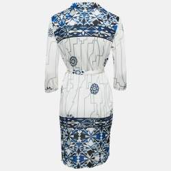 Emilio Pucci Printed Silk Jersey Button Front Short Dress S