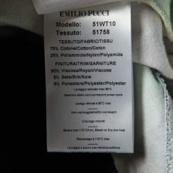 Emilio Pucci Green Printed Velvet Track Trousers S