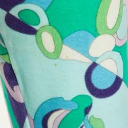 Emilio Pucci Green Printed Velvet Track Trousers S