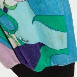 Emilio Pucci Green Printed Velvet Track Trousers S