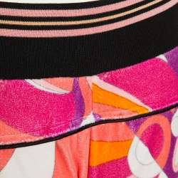 Emilio Pucci Pink Printed Velvet Track Trousers S