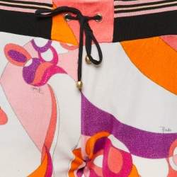 Emilio Pucci Pink Printed Velvet Track Trousers S