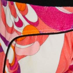 Emilio Pucci Pink Printed Velvet Track Trousers S