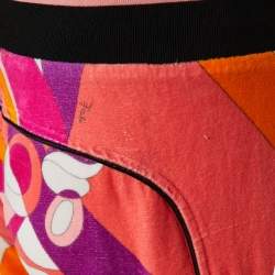 Emilio Pucci Pink Printed Velvet Track Trousers S
