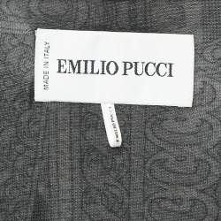 Pre Owned Emilio Pucci Multicolor Printed Jersey V-Neck Sleeveless Maxi Dress S