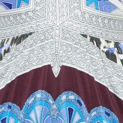 Pre Owned Emilio Pucci Multicolor Printed Jersey V-Neck Sleeveless Maxi Dress S