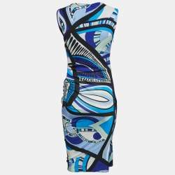 مملوكة مسبقًا Emilio Pucci Blue Iride Print Jersey Sleeveless Dress M