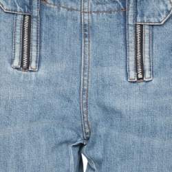 Pre Owned Emilio Pucci Faded Blue Denim Zip Detail Jeans M