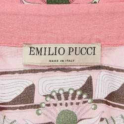 Emilio Pucci Green Nairobi-Print Cotton Shirt and Skirt Set M