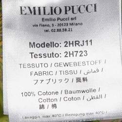 Emilio Pucci Green Nairobi-Print Cotton Shirt and Skirt Set M