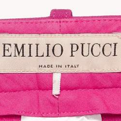 Emilio Pucci Pink Jersey Pintuck Detail Trousers S