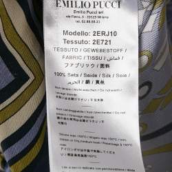 Pre Owned Emilio Pucci Blue Printed Silk Long Sleeve Shirt M