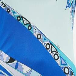 Pre Owned Emilio Pucci Blue Print Jersey Short Dress M